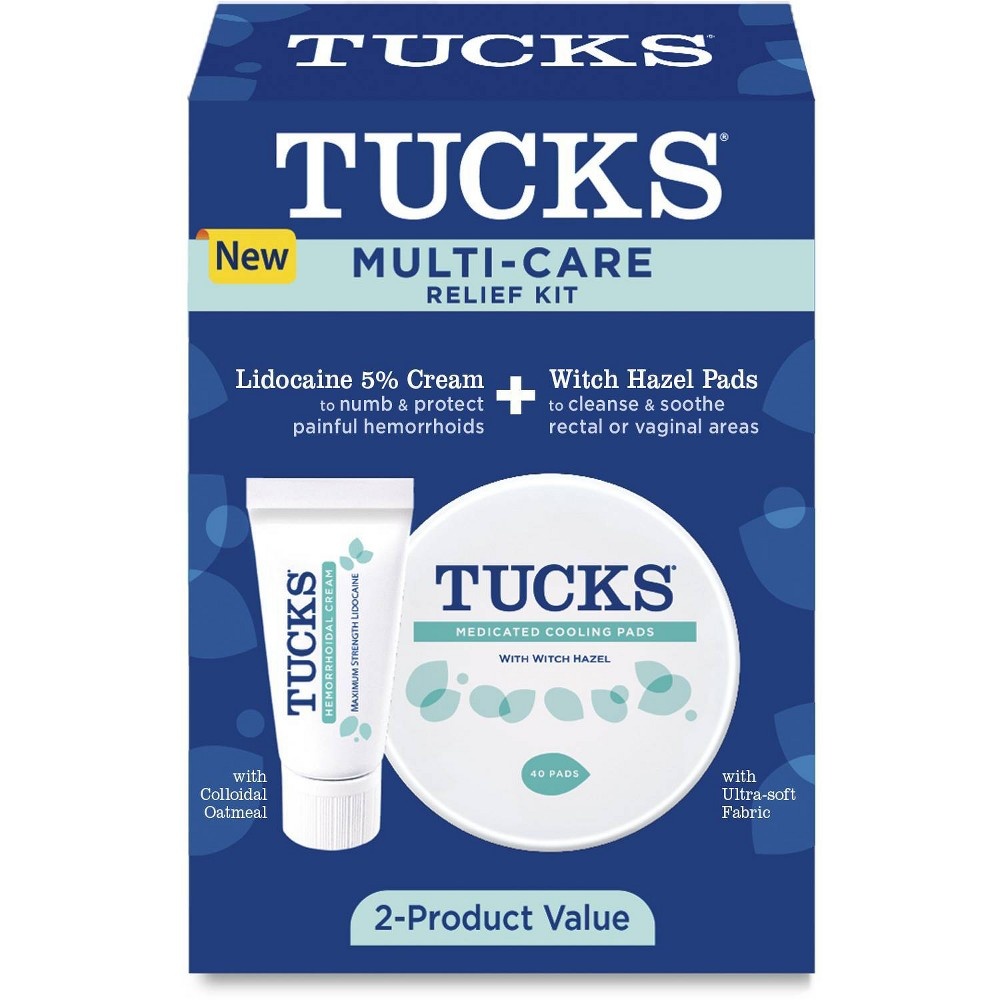Tucks Lidocaine Cream & Medicated Pads MultiCare Relief Kit 2 ct Shipt