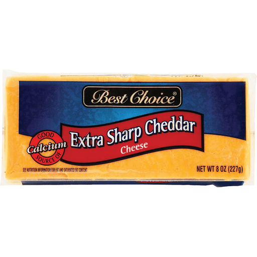 slide 1 of 1, Best Choice Extra Sharp Cheddar Cheese Chunk, 8 oz