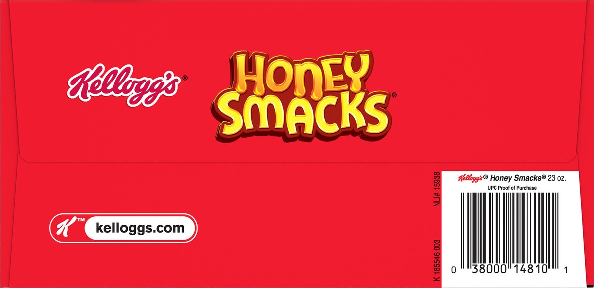 slide 13 of 13, Honey Smacks Kellogg's Honey Smacks Breakfast Cereal, Made with Whole Grain, Kids Snacks, Family Size, Original, 23oz Box, 1 Box, 23 oz