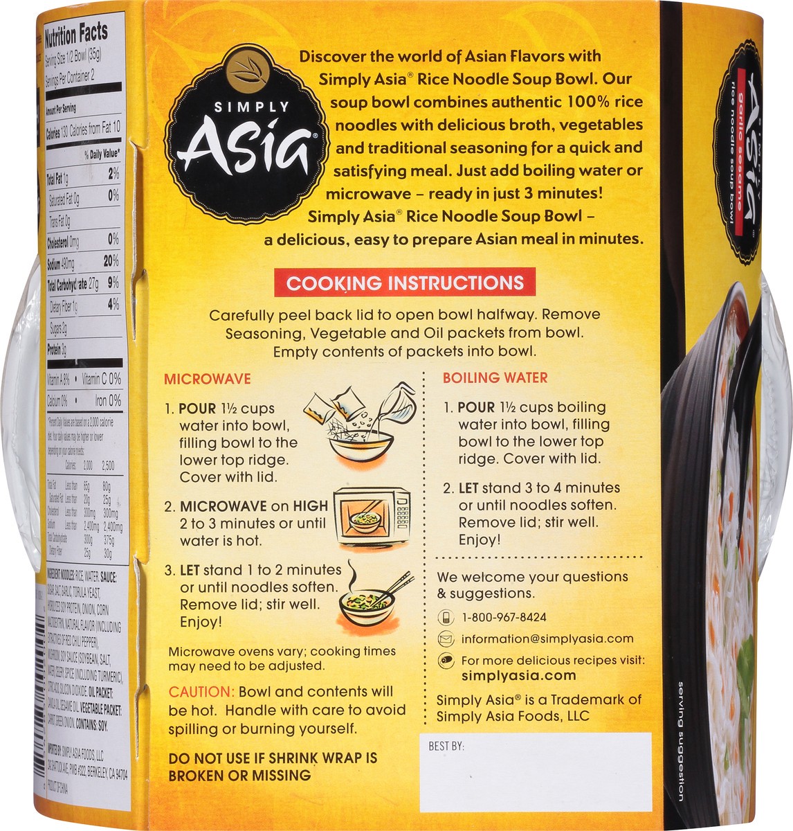 slide 4 of 8, Simply Asia Garlic Sesame Rice Noodle Soup Bowl, 2.5 oz, 2.5 oz