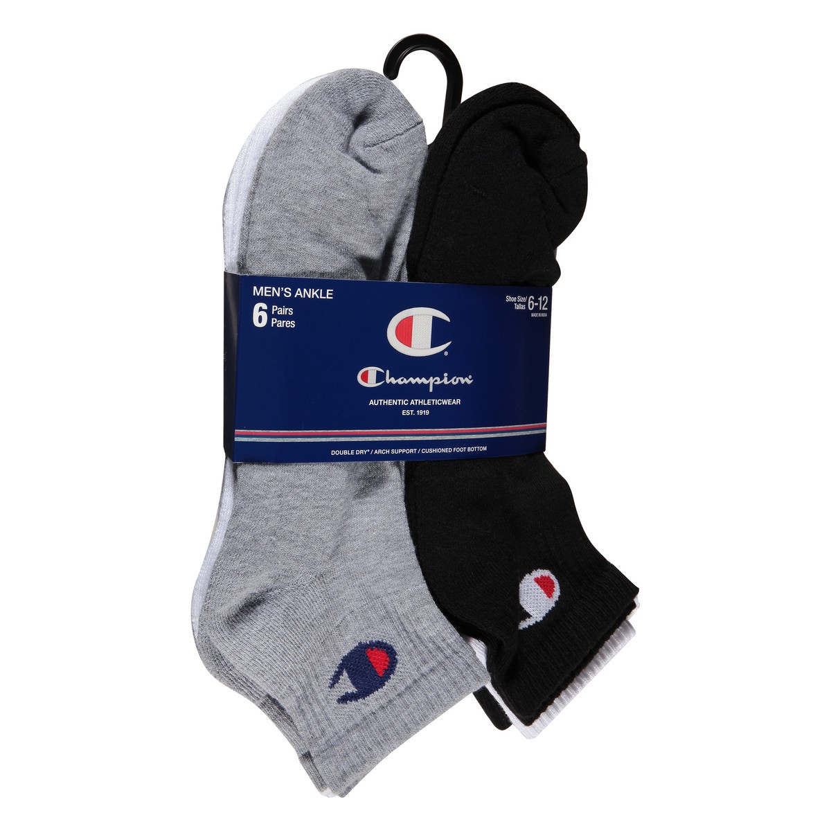 slide 6 of 9, Champion Inline Ankle Sock, 6 pair