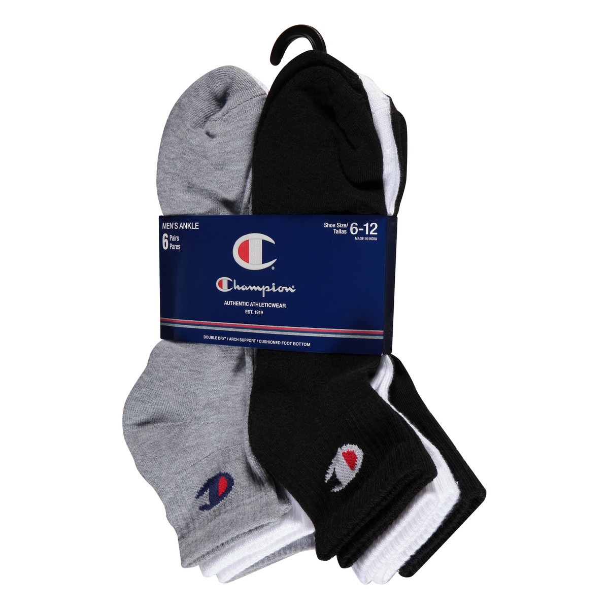 slide 9 of 9, Champion Inline Ankle Sock, 6 pair