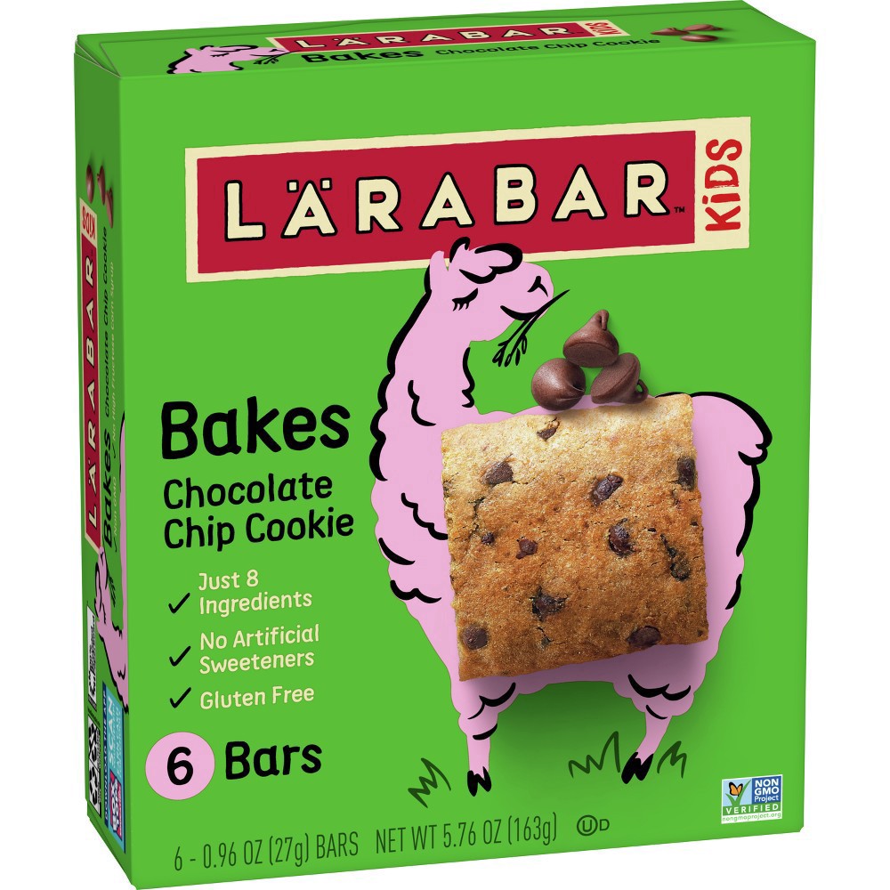 slide 21 of 21, LÄRABAR Kids, Bakes Chocolate Chip Cookie, Gluten Free Snack Bars, 6 Ct, 5.76 oz, 6 ct; 0.96 oz