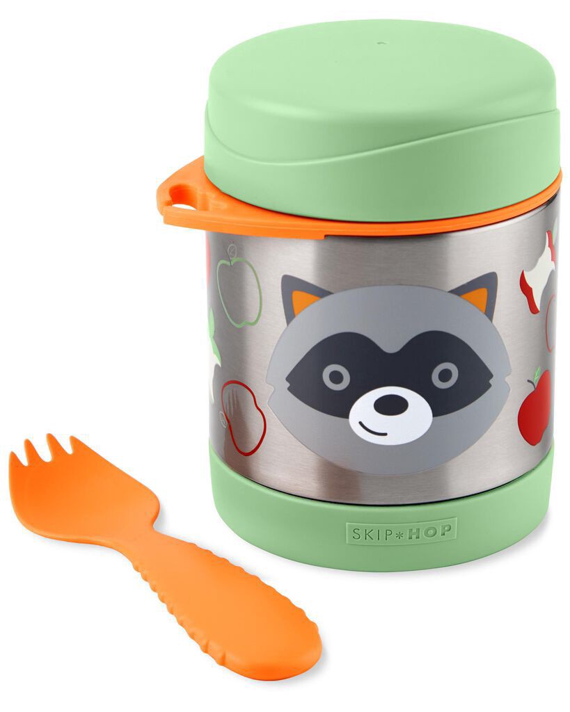 slide 2 of 2, Skiphop Zoo Food Jar - Raccoon Raccoon NS, 1 ct