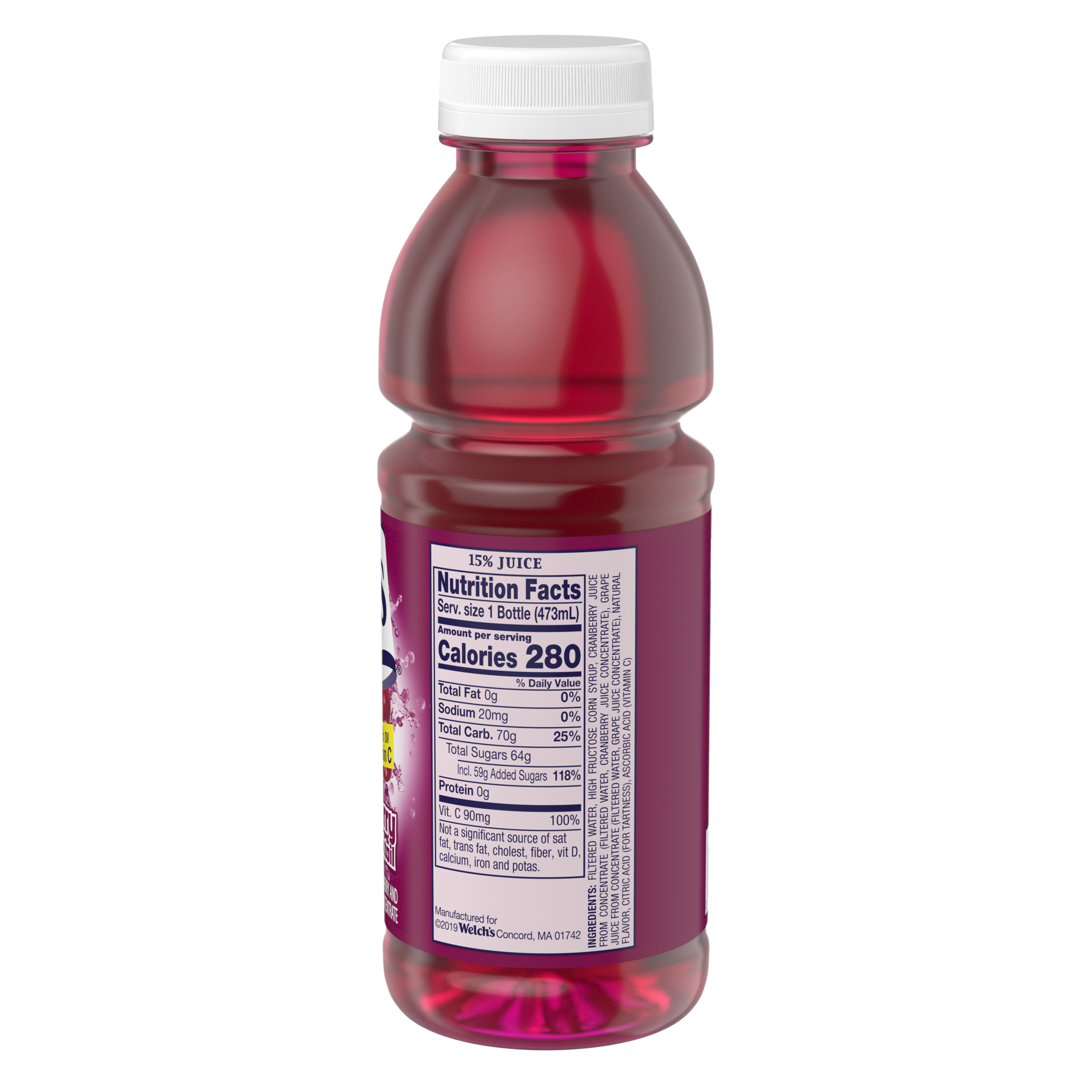 slide 3 of 4, Welch's Cranberry Juice Cocktail, 16 fl oz On-the-Go Bottle, 16 oz