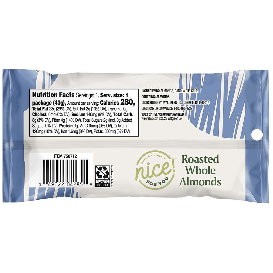 slide 4 of 5, Nice! Roasted Almonds Salted - 1.5 oz, 1.5 oz