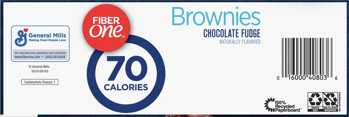 slide 8 of 9, Fiber One 70 Calorie Brownies, Chocolate Fudge Snack Bars, Mega Pack, 18 Ct, 16 oz, 18 ct