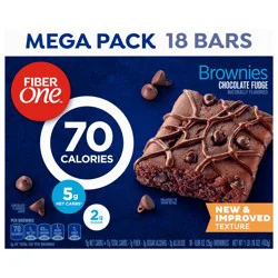 Fiber One 70 Calorie Brownies, Chocolate Fudge Snack Bars, Mega Pack, 18 Ct, 16 oz