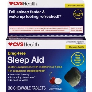 slide 1 of 1, CVS Health Natural Sleep Aid Chewable Tablets, 30 Ct, 30 ct