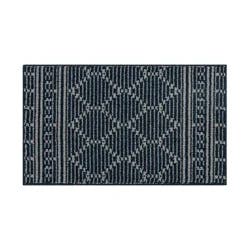 Mohawk Trellis Scatter Rug, 20 in x 32 in, Dark Blue/Light Grey