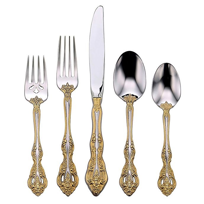 slide 1 of 1, Oneida Michelangelo Gold Flatware Place Setting, 5 ct