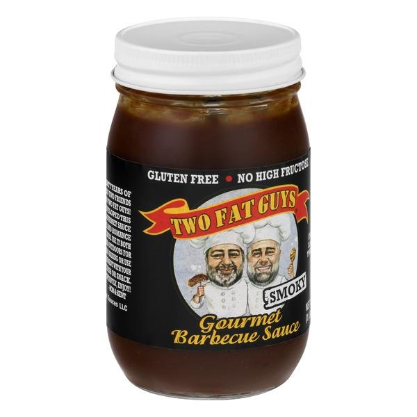 slide 1 of 1, Two Fat Guys Smoky Gourmet Barbecue Sauce, 18 oz