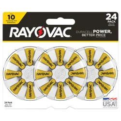 Rayovac Hearing Aid Batteries Size 10 24 ea