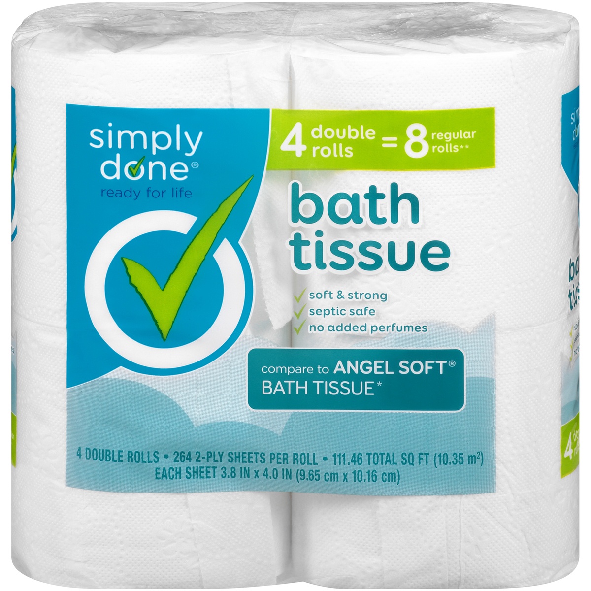 slide 1 of 1, Simply Done Bath Tissue Double Rolls, 4 ct