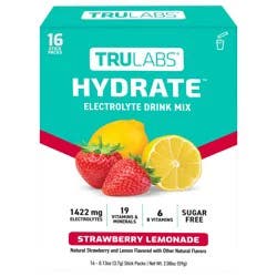 TruLabs Hydrate Strawberry Lemonade Electrolyte Drink Mix