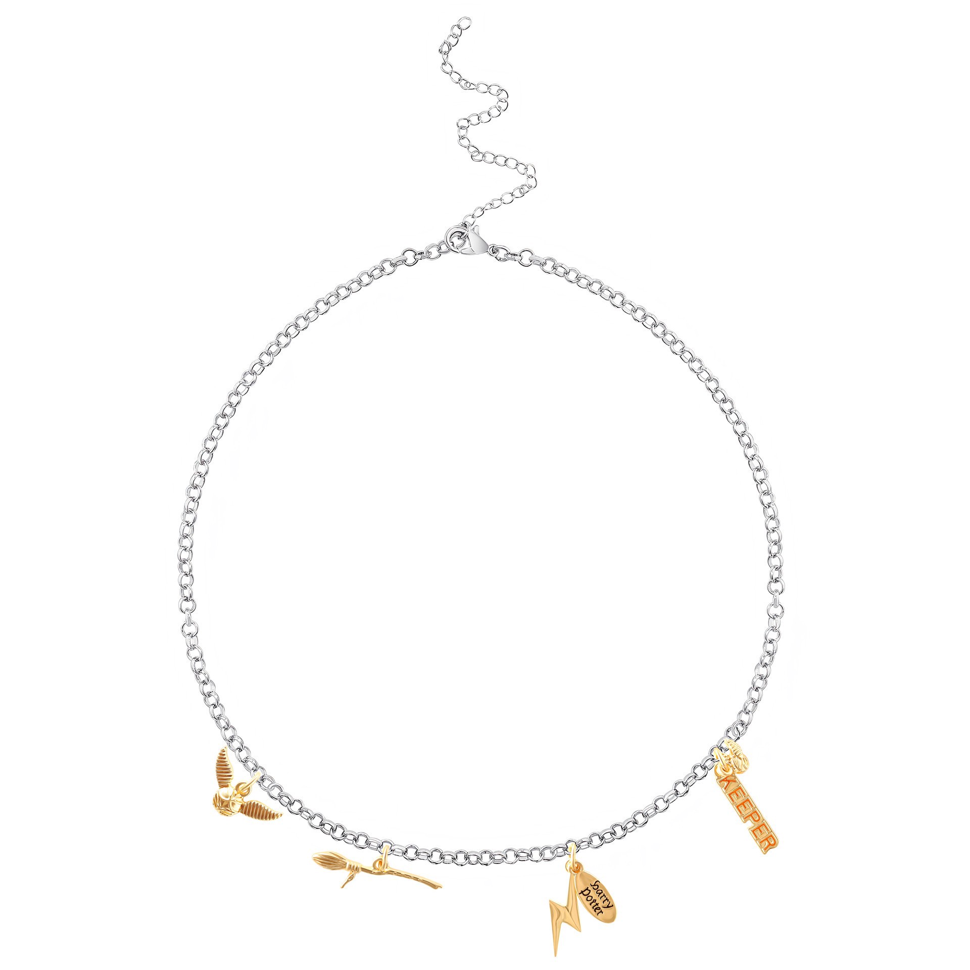 slide 2 of 3, Harry Potter Gold Quidditch Charm Set, 1.05 in x 0.18 in x 0.06 in