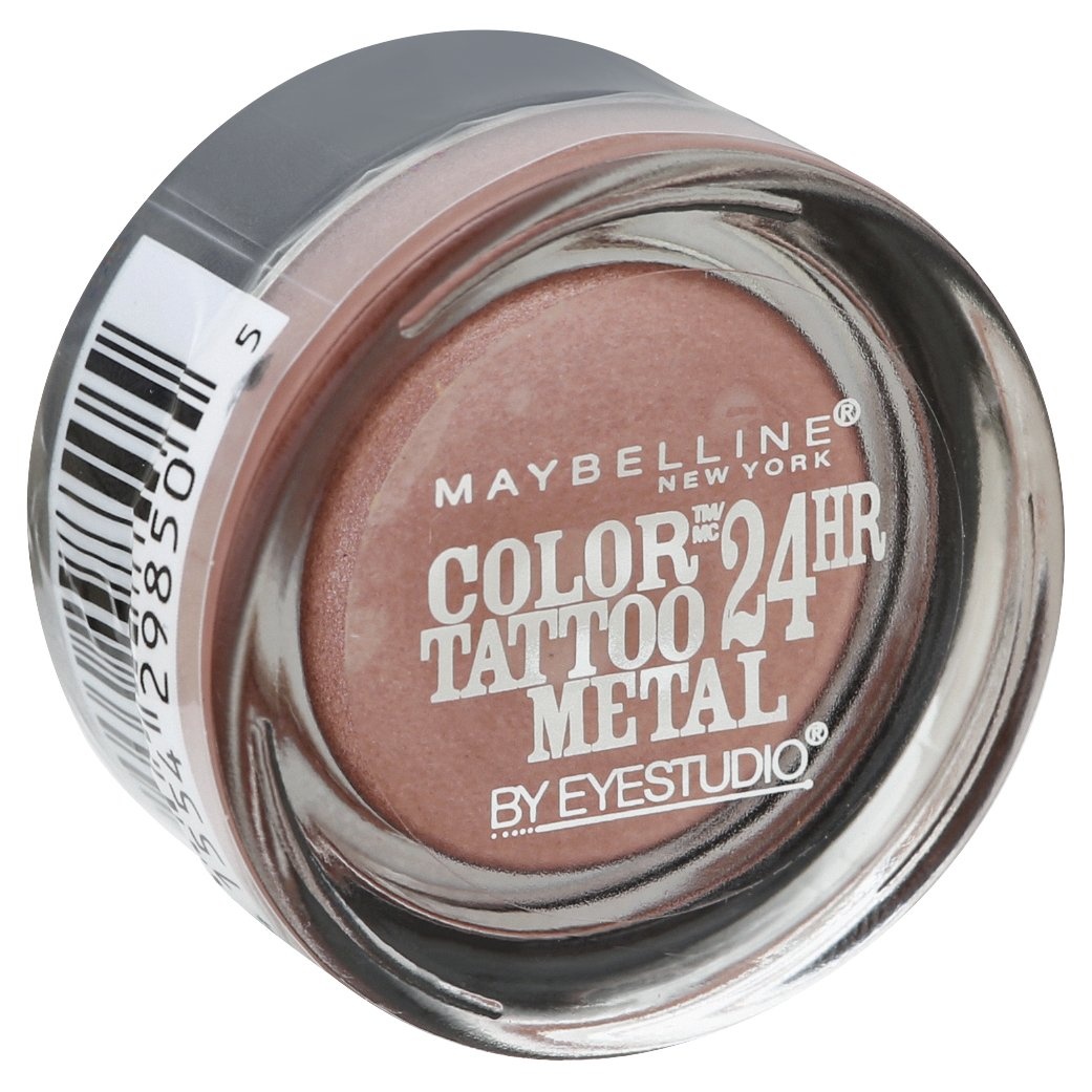 slide 1 of 1, Maybelline Eye Studio Color Tattoo Metal 24HR Cream Gel Shadow - 55 Inked in Pink, 0.14 oz