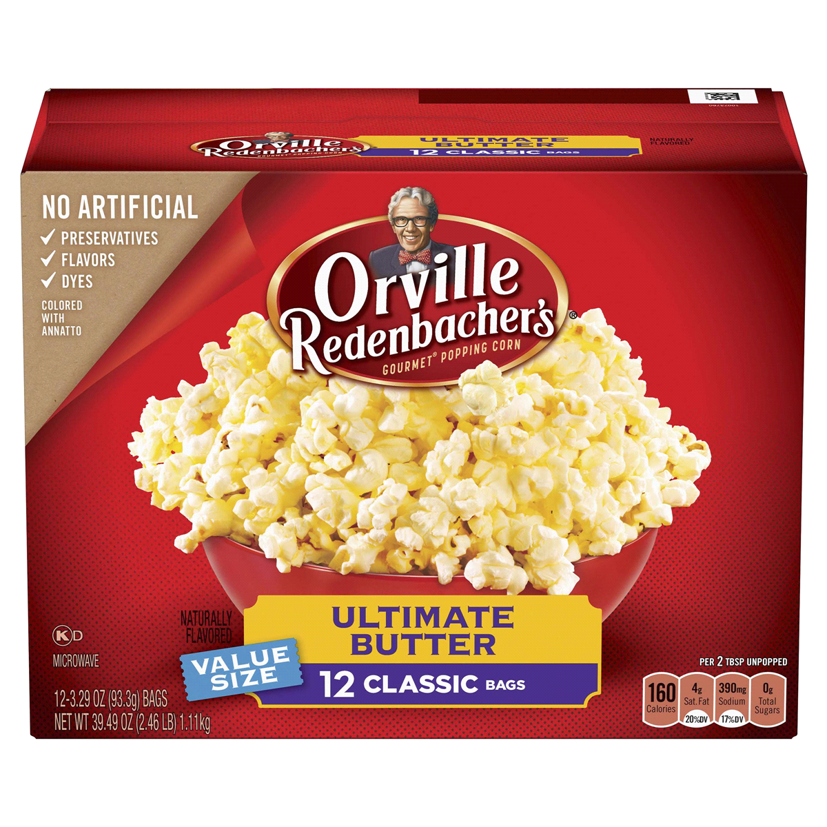 slide 1 of 6, Orville Redenbacher's Gourmet Popping Corn Ultimate Butter Classic Bag, 12 ct; 39.4 oz