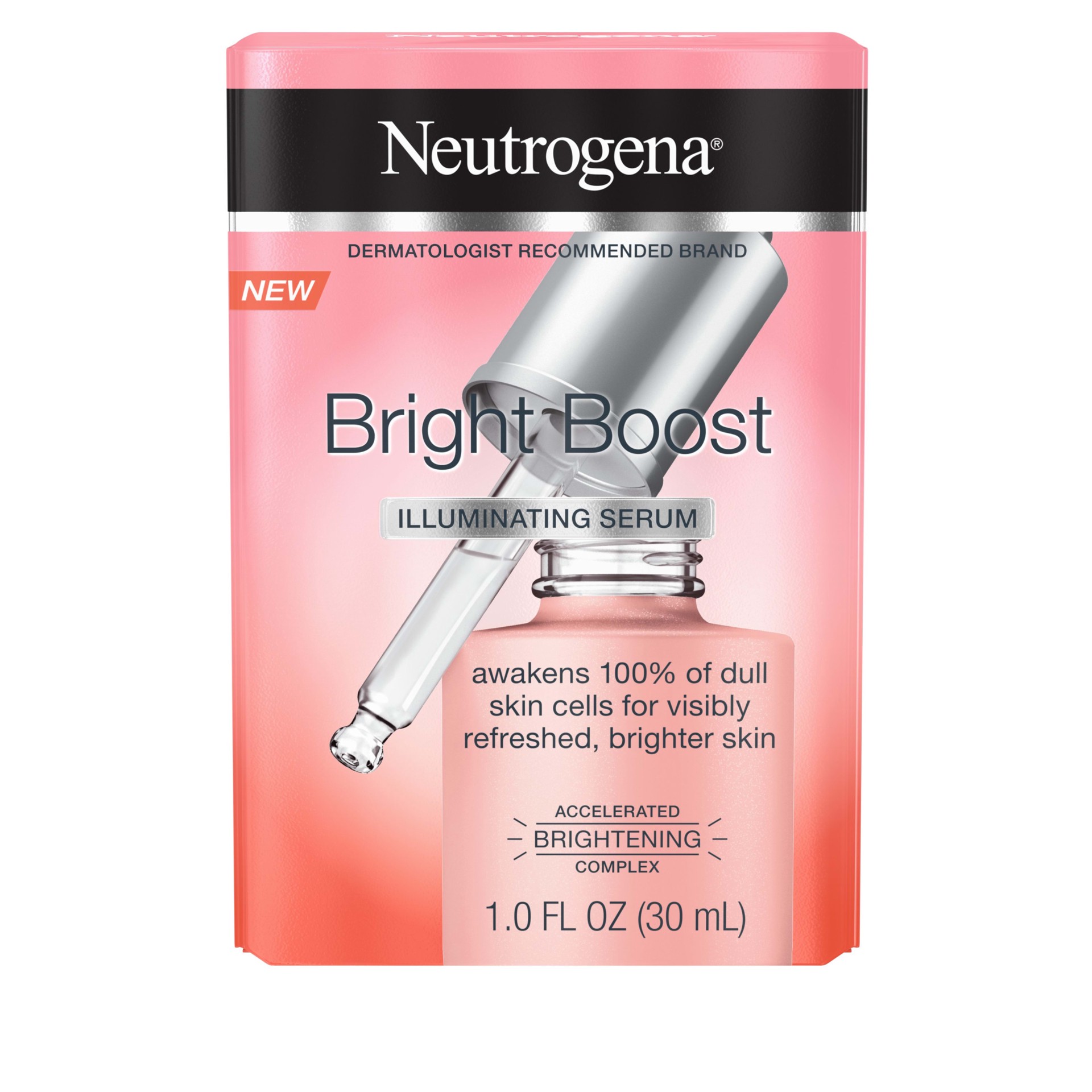 slide 1 of 9, Neutrogena Bright Boost Illuminating Serum, 1 oz