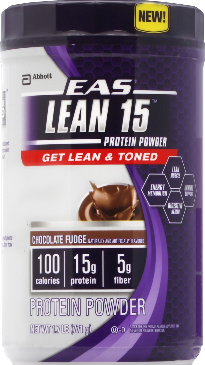 slide 2 of 3, EAS Chocolate Fudge Lean 15 Protein Powder, 1.7 lb