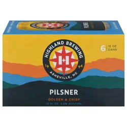 Highland Brewing Company Company Golden & Crisp Pilsner Beer 6 - 12 fl oz Cans