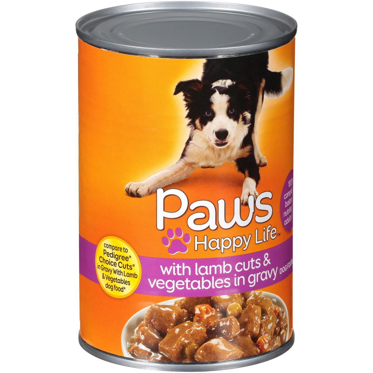 slide 3 of 12, Paws Happy Life Lamb Cuts & Vegetables In Gravy Dog Food, 22 oz