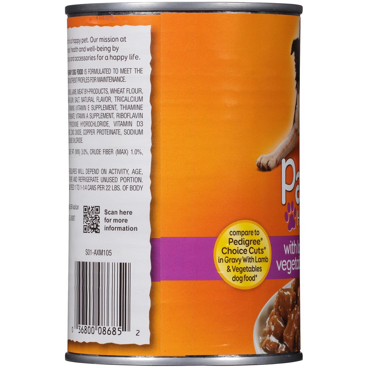 slide 6 of 12, Paws Happy Life Lamb Cuts & Vegetables In Gravy Dog Food, 22 oz