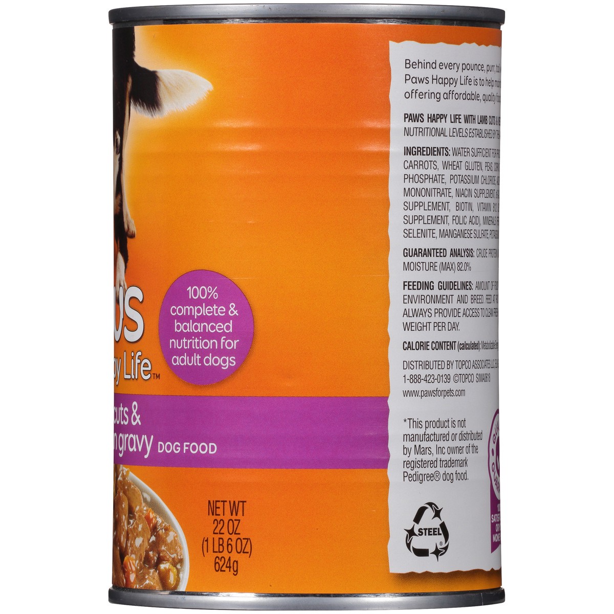 slide 11 of 12, Paws Happy Life Lamb Cuts & Vegetables In Gravy Dog Food, 22 oz