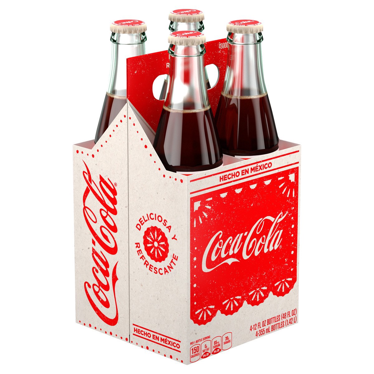 slide 7 of 8, Coca-Cola Mexican Coke Soda Soft Drink, Cane Sugar, 355 mL, 4 Pack, 4 ct; 355 ml