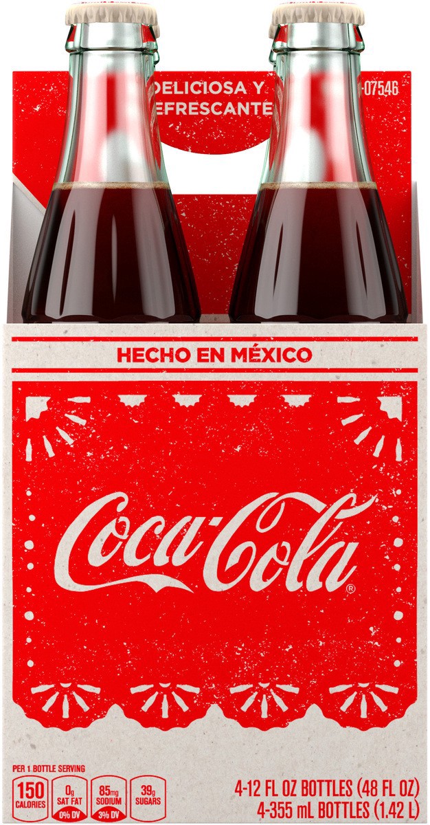 slide 8 of 8, Coca-Cola Mexican Coke Soda Soft Drink, Cane Sugar, 355 mL, 4 Pack, 4 ct; 355 ml