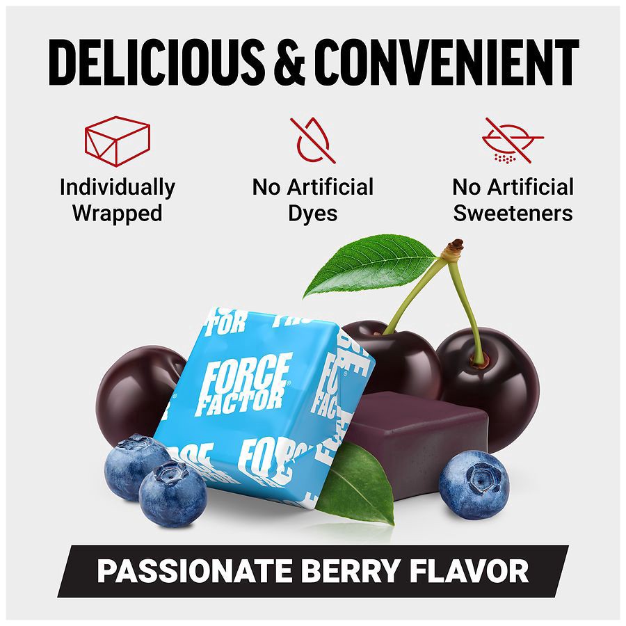 slide 2 of 5, Force Factor Fast-Acting Passionate Berry Libido Booster 60 Soft Chews, 60 ct