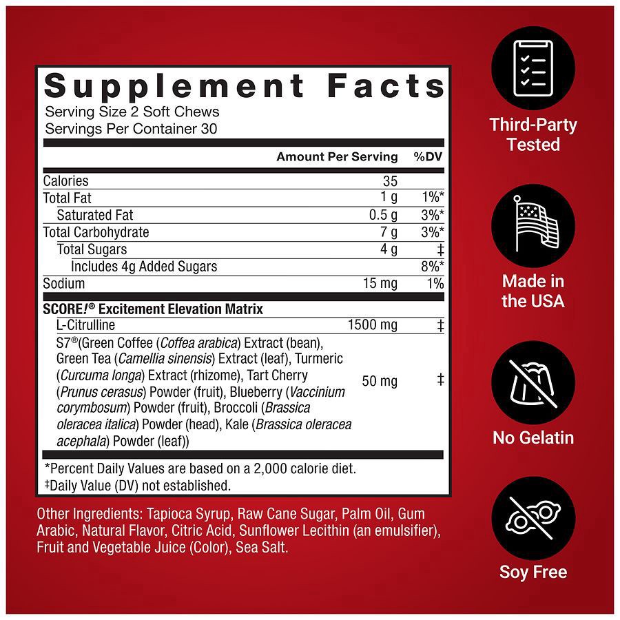 slide 3 of 5, Force Factor Fast-Acting Passionate Berry Libido Booster 60 Soft Chews, 60 ct