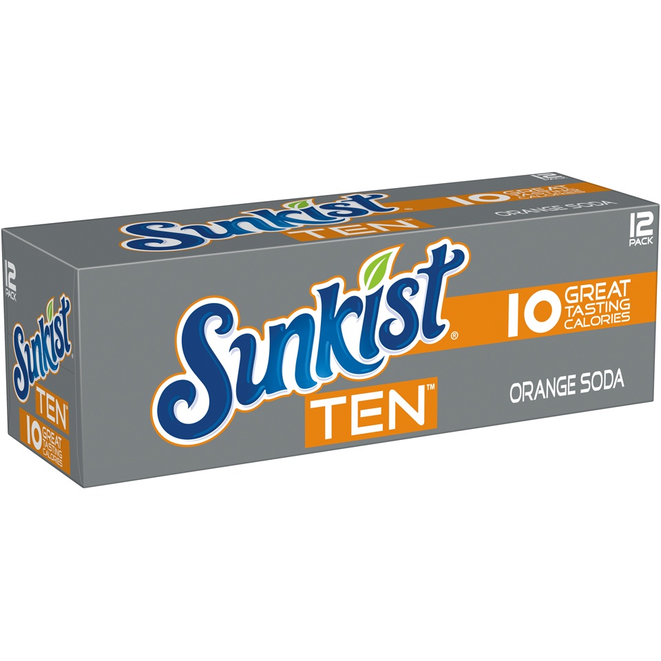 slide 2 of 3, Sunkist TEN Orange Soda, 12 ct; 12 fl oz