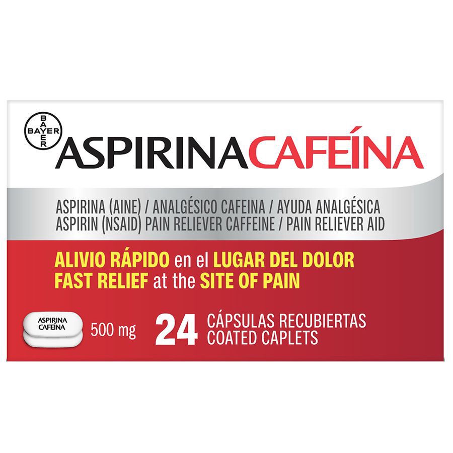 slide 1 of 5, Bayer Aspirin Plus Caffeine Pain Medicine for Adults, 24 ct