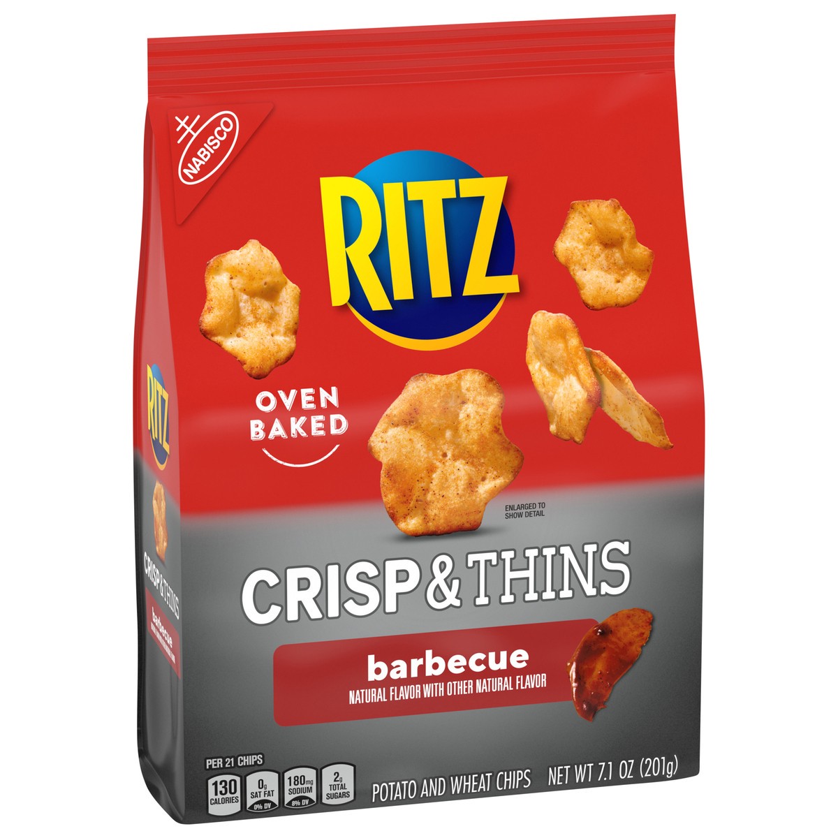 slide 2 of 9, RITZ Crisp and Thins Barbecue Chips, 7.1 oz, 7.1 oz