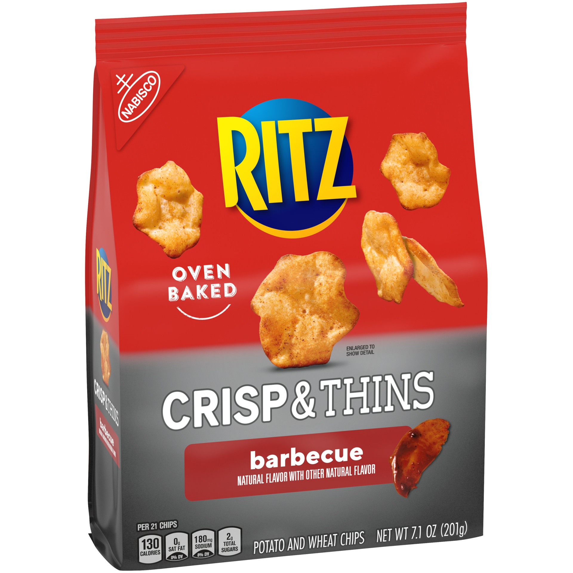 slide 2 of 2, RITZ Crisp and Thins Barbecue Chips, 7.1 oz