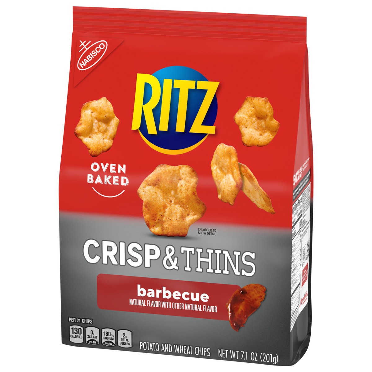 slide 3 of 9, RITZ Crisp and Thins Barbecue Chips, 7.1 oz, 7.1 oz
