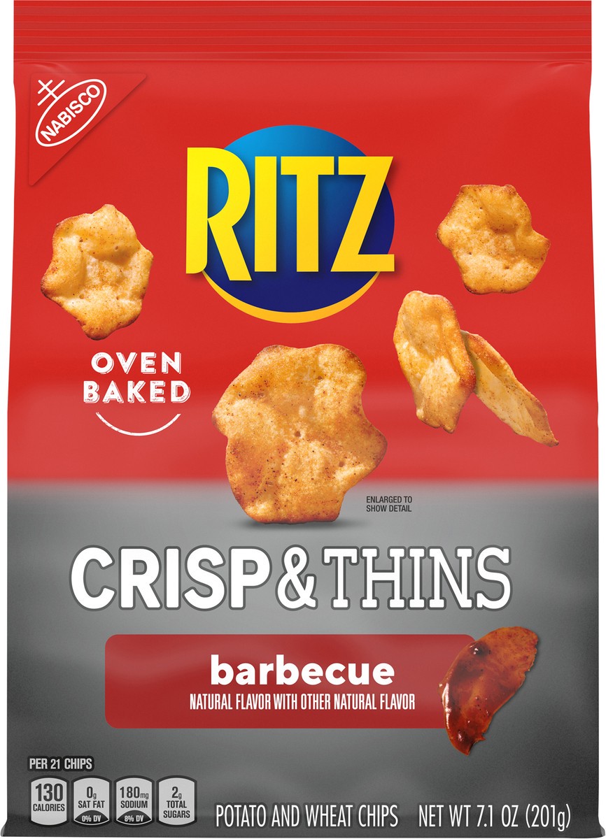 slide 6 of 9, RITZ Crisp and Thins Barbecue Chips, 7.1 oz, 7.1 oz