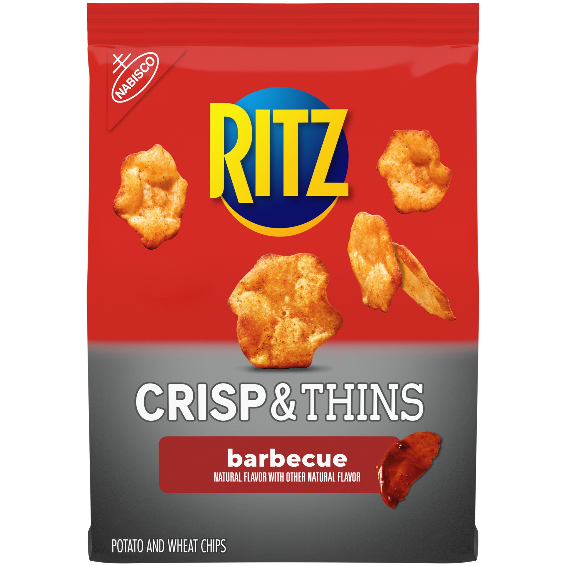 slide 1 of 9, RITZ Crisp and Thins Barbecue Chips, 7.1 oz, 7.1 oz