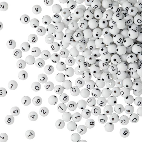 slide 1 of 4, Number Acrylic Round Craft Beads By Bead Landing, 7.5mm, 7.5mm