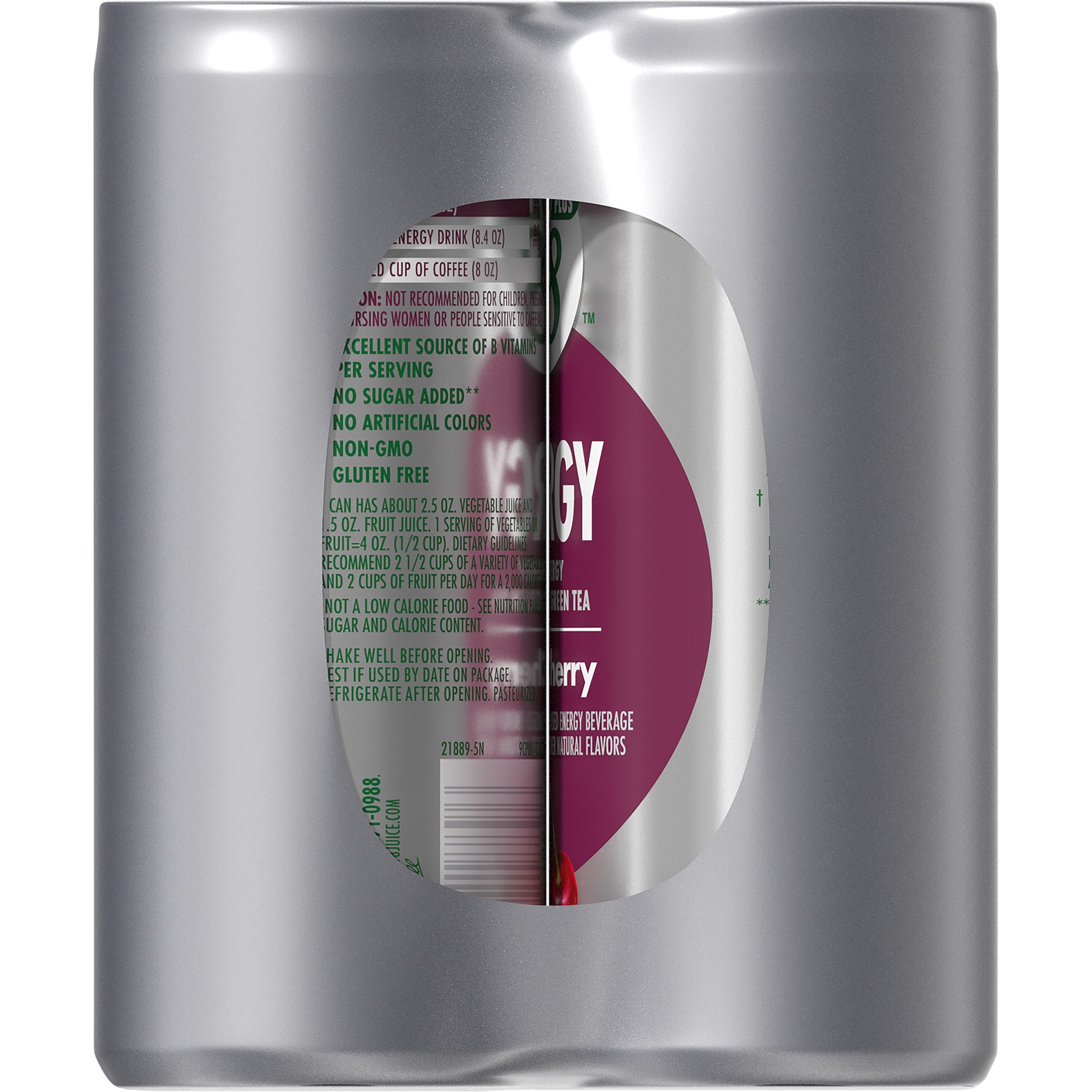 slide 3 of 5, V8 Energy Black Cherry Energy Drink, 8 fl oz Can (6 Pack), 48.000 fl oz