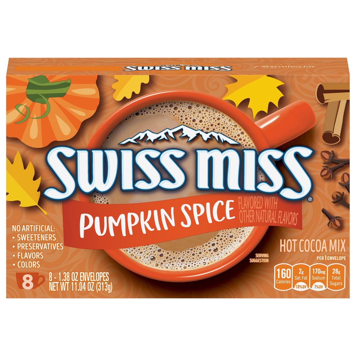 slide 1 of 5, Swiss Miss Pumpkin Spice Hot Cocoa Mix - 8 ct, 8 ct