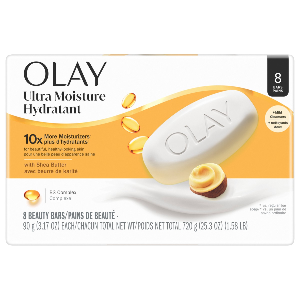 slide 4 of 7, Olay Bar Um Shea 3.17Oz 8Ct, 8 ct