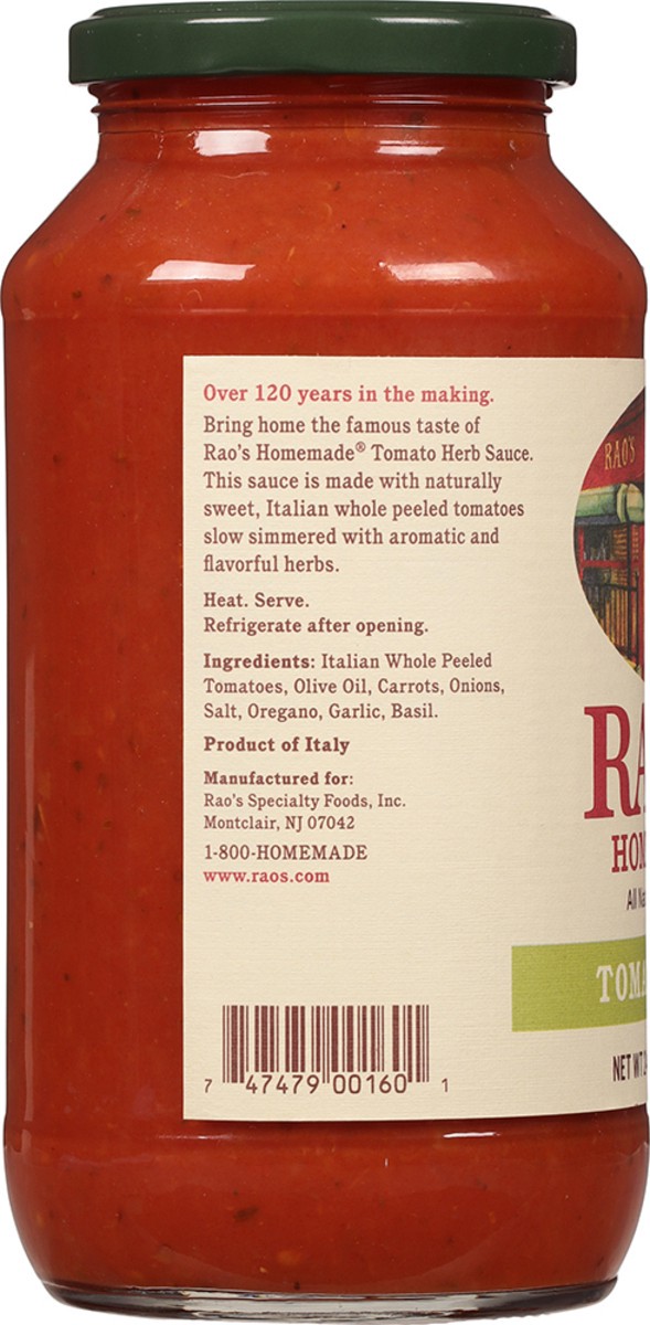 slide 3 of 9, Rao's Homemade Homemade Tomato Herb Sauce 1 24 oz, 24 oz
