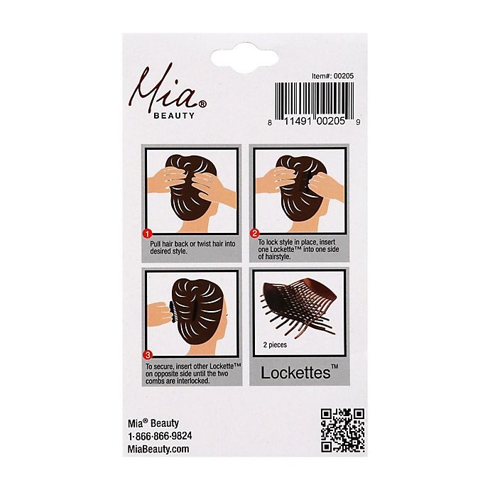 slide 2 of 2, Mia Beauty Lockettes Tortoise Interlocking Comb, 2 ct