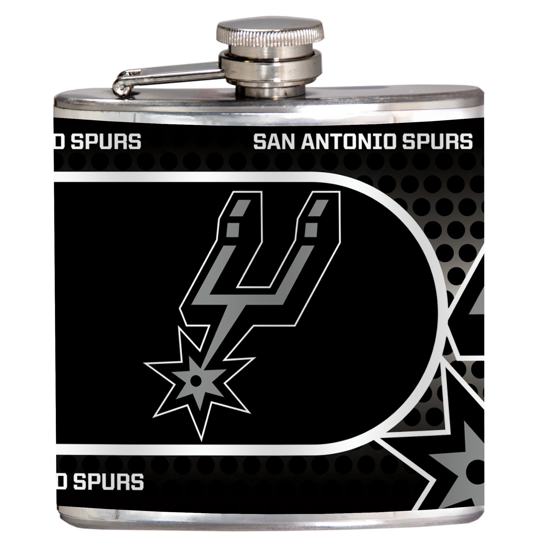 slide 1 of 1, Gap Metallic Wrap Flask - Spurs, 6 oz
