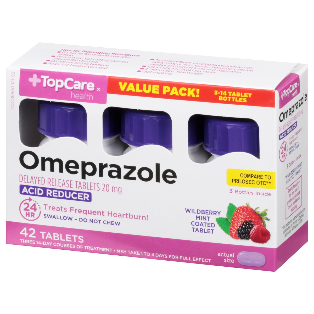 slide 3 of 9, TopCare Acid Relief Omeprazole, Delay Release Tablets-Topcare, 42 ct