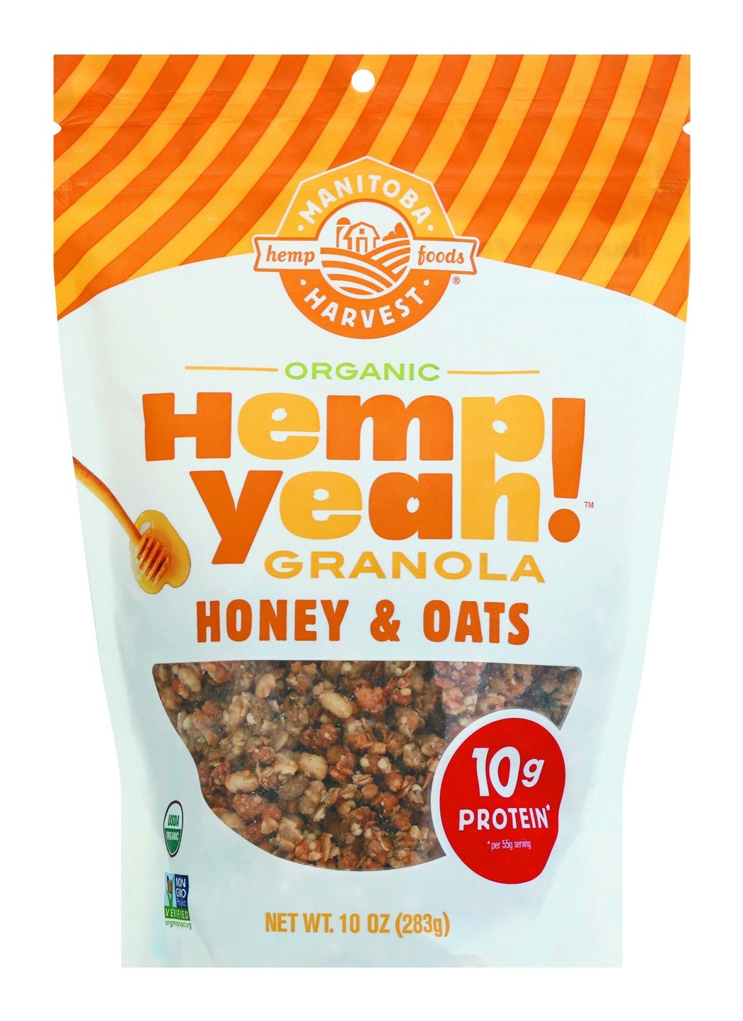 slide 1 of 8, Manitoba Harvest Honey & Oats Hemp Granola, 10 oz