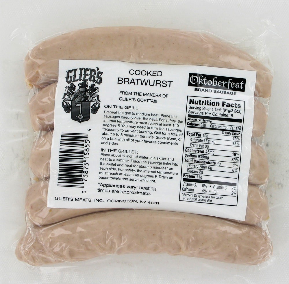 slide 3 of 4, Glier's Octoberfest Bratwursts, 16 oz