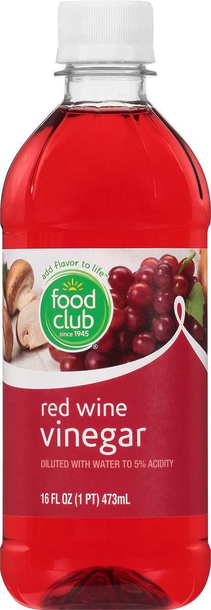 slide 7 of 8, Food Club Red Wine Vinegar, 16 oz